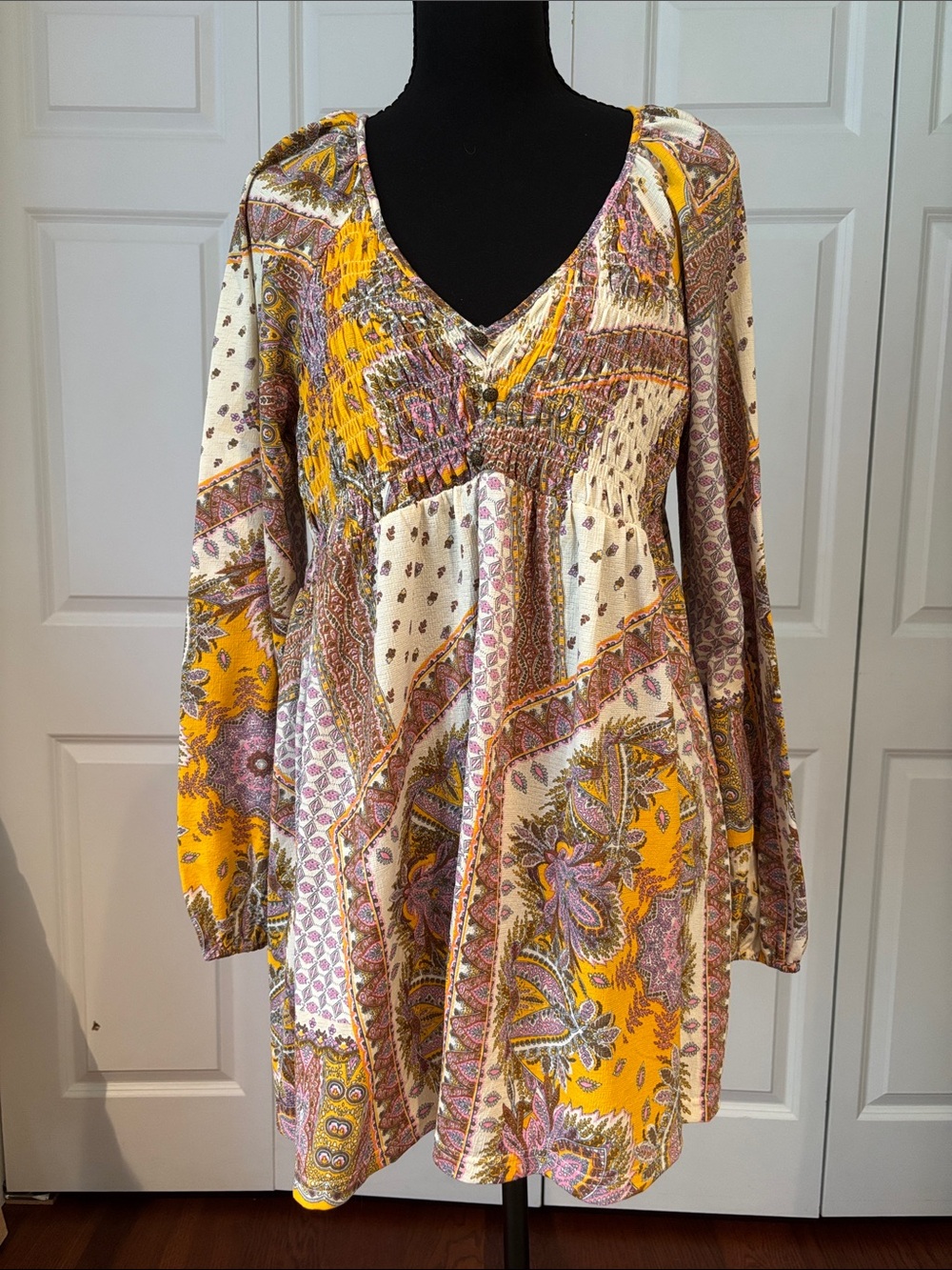 MELLODAY Multicolor Paisley Tunic/Peasant Top